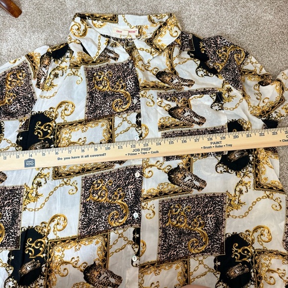 Grand & Greene Leopard Print Blouse Sz 1X - Picture 7 of 11